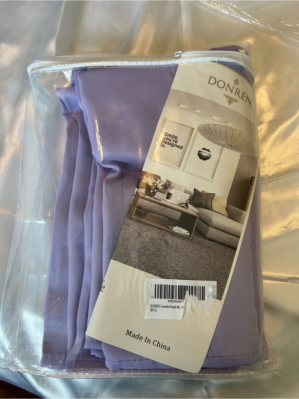 Donren 52W X 48L Lgt Purple Curtains Thermal Insulate Rod Pocket Room Darkening